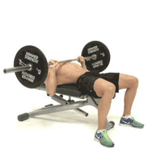 Man doing a barbell bench press