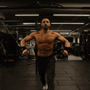 Man doing a cable chest fly
