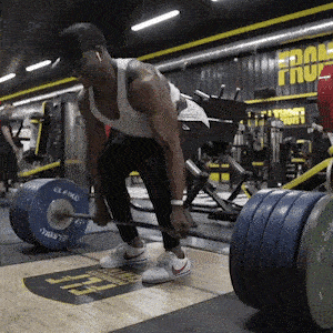 A person doing a deadlift