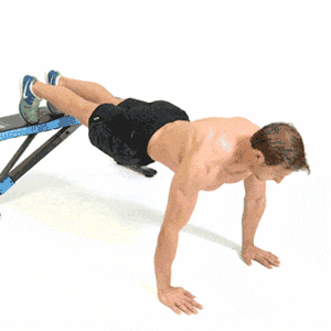 Man doing a decline press up