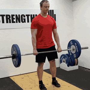 Man doing romanian deadlift