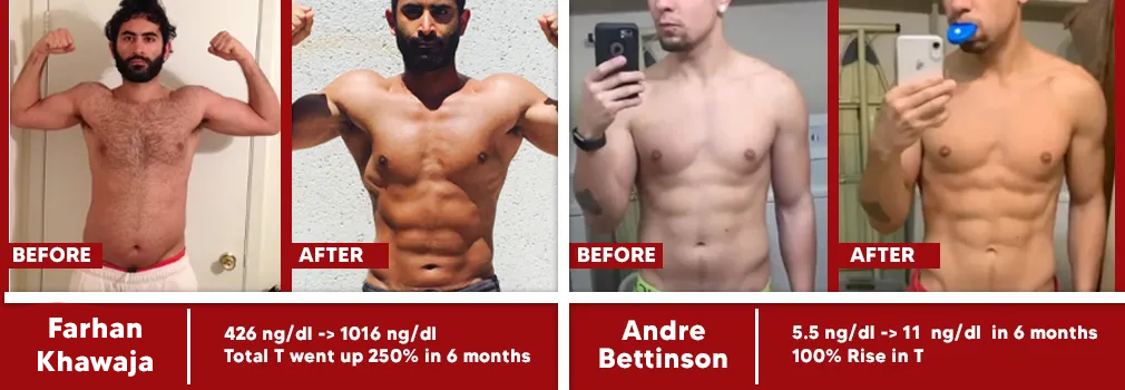 Before and After Aphro-D testimonial images 