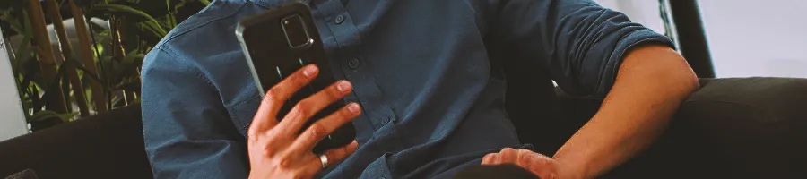 a man browsing his phone