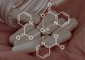 Taking pills with Chromium Picolinate skeletal formula overlay