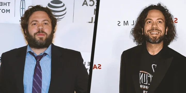A weight loss comparison image of Dan Fogler