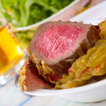 A high protein meat on a bowl
