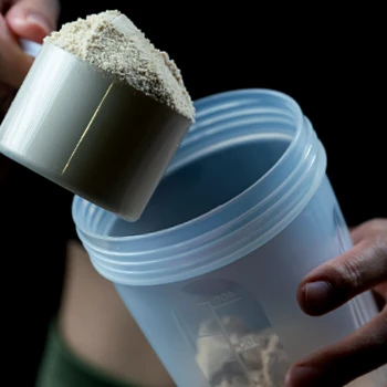 A scoop of a supplement powder