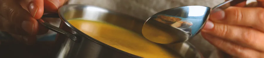 Drink soup from the bowl