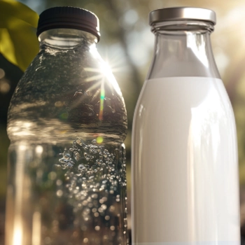 Milk and water outdoors