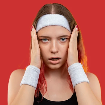 Worried woman about having side effects of increased testosterone