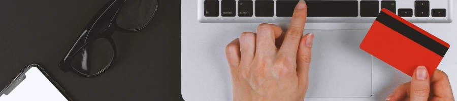 credit card and laptop