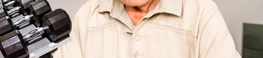 elderly man at the gym