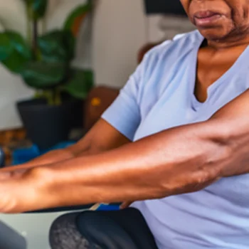 elderly man stretching