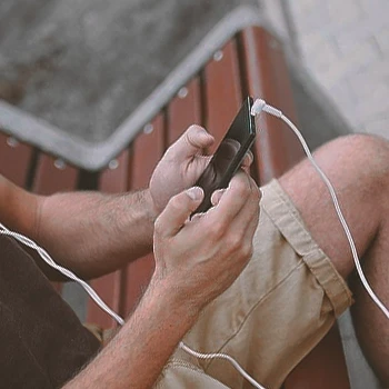 Man Ordering online on his phone